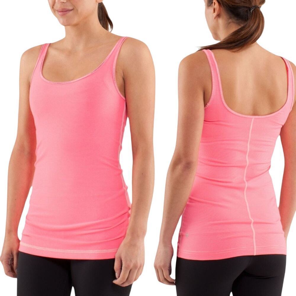 LULULEMON Daily Tank Wee Stripe Dune Flash Sz 4